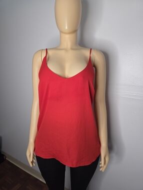 Shinestar Bright Red Spaghetti Strap V-Neck Cami Size XL